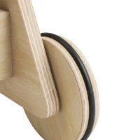 AIYAPLAY Trotteur Bebe en Bois, Chariot de Marche Bébé avec Centre d'Activités, Vitesse Réglable et 5 Blocs, dès 18 Mois, Naturel(m-15)