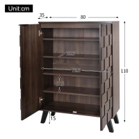 Space-Saving Shoe Cabinet with Adjustable Shelves, Modern Hallway Storage with Soft-Closing Hinges, 80L x 35W x 110H cm, Wood(m-3)