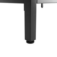 Standing Bar Table with Marble-Effect MDF Top and Solid Iron Legs, Marble Kitchen Island Table with Adjustable Shelves, 100L x 90W x 90H cm, Black(m-8)