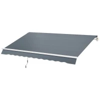 Outsunny Material de Înlocuire pentru Cort Retractabil 4x3 m din Poliester Anti UV 50+ Gri(m-12)