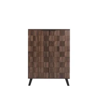 Space-Saving Shoe Cabinet with Adjustable Shelves, Modern Hallway Storage with Soft-Closing Hinges, 80L x 35W x 110H cm, Wood(m-2)