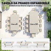 Outsunny Tavolo da Giardino Allungabile per 8-10 Persone, in Alluminio e Acciaio, 154/214x85x73 cm, Grigio(m-4)
