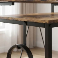 HOMCOM Reversible 'L' LED Light Gaming/Work Desk - Rustic Brown(m-13)