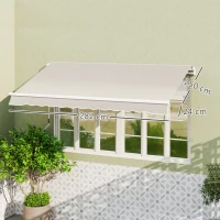 Outsunny Telo di Ricambio per Tenda Parasole Retrattile 3x2.5 m in Poliestere Anti UV 50+ Crema(m-3)