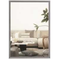 HOMCOM Oglindă de perete, 50 x 70 cm, cadru cu aspect lemn, montare simplă, incl. șuruburi(m-7)