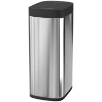 HOMCOM Automatischer Küchenmülleimer 50 L, Mülleimer mit Bewegungssensor, batteriebetrieben, 26,5x35,5x68cm, Silber(m-7)
