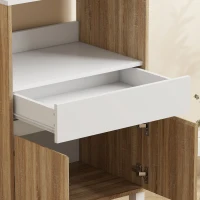HOMCOM Móvel para Micro-ondas Aparador de Cozinha com Gaveta 2 Portas com Fecho Suave Carvalho(m-7)