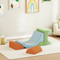 AIYAPLAY 5-teiliges Softbaustein-Set für Kleinkinder, zum Klettern, Krabbeln, Bauen, leichtes Gewicht, Cord, Schaumstoff, Bunt(m-10)