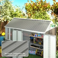 Outsunny Lot de 12 panneaux en acier galvanisé Résistant aux Intempéries, gris clair, dim. d'un panneau 129L x 45l cm(m-2)