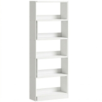 HOMCOM Estantería Expandible 5 Niveles Giratoria 350° Ancho Ajustable Convertible en en L Recta o Compacta 111,5x23,8x163,7 cm