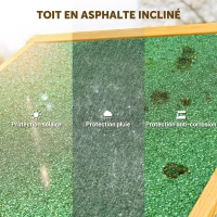 Outsunny Armoire de jardin extérieur abri de jardin en bois abri pour outils 3 étagères 2 Portes loquets Toit Pente bitumé rangement et stockage extérieurs pour terrasse 77 x 54 x 179 cm jaune(m-6)