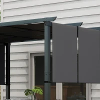 Outsunny Gazebo Pergola 3x3.5 m con 3 Tettucci Regolabili in Acciaio e Poliestere Anti UV, Grigio(m-8)