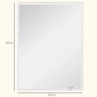 HOMCOM Lustro ścienne, 60 x 80 cm, dekoracyjne lustro wiszące, łatwy montaż, w zestawie śruby(m-3)