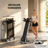 HOMCOM Cinta de Correr Plegable Cinta de Andar Eléctrica Velocidad de 1-10km/h con Pantalla LCD 125x61x118 cm Negro y Gris(m-6)