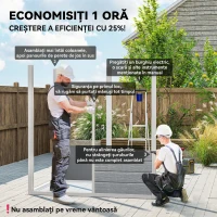 Outsunny Magazie de Grădină, Magazie din Plastic cu Podea, Fereastră, Ușă cu Blocare și Grile de Ventilație, Gri(m-4)