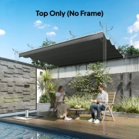 Outsunny Tettuccio di Ricambio per Gazebo da Giardino 3x3 m con 10 Fori, Copertura in Poliestere, Grigio(m-10)