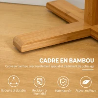 HOMCOM Portemanteau en bambou, portant à vêtements avec 8 patères, pour couloir, chambre, buanderie, bois naturel(m-5)