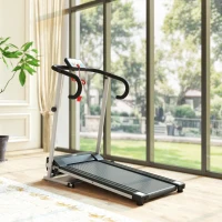 HOMCOM Cinta de Correr Plegable Cinta de Andar Eléctrica Velocidad de 1-10km/h con Pantalla LCD 125x61x118 cm Negro y Gris(m-9)