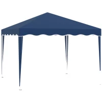 Outsunny Faltpavillon Pavillon 3 x 3 m Gartenpavillon faltbar Partyzelt höhenverstellbar Gartenzelt mit Transporttasche UV-Schutz Stahl Oxford Blau(m-1)