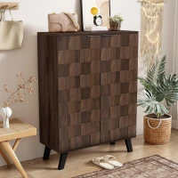 Space-Saving Shoe Cabinet with Adjustable Shelves, Modern Hallway Storage with Soft-Closing Hinges, 80L x 35W x 110H cm, Wood(m-5)