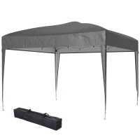 Outsunny Tonnelle pop-up barnum de jardin pliant anti-UV + sac de transport acier Oxford 2,95 x 2,95 x 2,55 m gris(m-12)