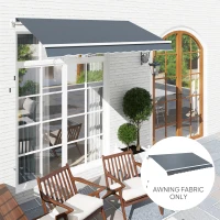 Outsunny Material de Înlocuire pentru Cort Retractabil 4x3 m din Poliester Anti UV 50+ Gri(m-10)