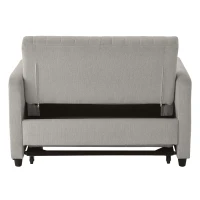 Two-Seater Pull-Out Sofa Bed with Three-Level Adjustable Backrest, Stylish Futon Couches with High-Density Foam, 112L x 169W x 59H cm, Light Gray(m-10)