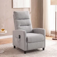 HOMCOM Fauteuil de massage inclinable fauteuil de relaxation en chenille avec repose-pieds poche latérale télécommande gris(m-2)