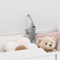 HOMCOM 100L Home Storage Box, with Safety Hinge - White Wood-Effect(m-11)
