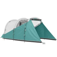 Outsunny Tenda da Campeggio 3 Posti Impermeabile a Tunnel con Borsa di Trasporto, 460x260x190 cm, Verde(m-1)