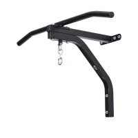 HOMCOM Barra de Elevação para Parede 2 em 1 Suporte para Saco de Boxe para Treinamento Carga Máx. 130kg 93x47x51cm Preto(m-10)