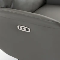 HOMCOM Power Recliner Chair, Swivel Electric Reclining Chair with Type C+USB, Recliner Armchair with Footrest, Dark Grey(m-10)