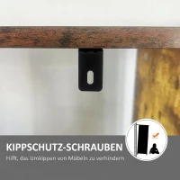 HOMCOM Regał na książki, wąski regał stojący z 5 półkami, regał biurowy do salonu, 77 x 30 x 57,5 cm, Rustykalny brąz(m-5)