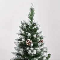HOMCOM Árbol de Navidad 150 cm Árbol de Navidad Grande con 464 Puntas 28 Piñas Base Plegable y Soporte de Acero para Decoración de Interior Verde(m-9)
