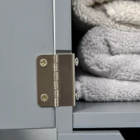 HOMCOM Mobile Colonna Bagno con Ripiani Aperti e Cassetti, in Legno, 15x33x136.8 cm, Grigio(m-9)