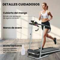 HOMCOM Cinta de Correr Plegable Cinta de Andar Eléctrica Velocidad de 1-10km/h con Pantalla LCD 125x61x118 cm Negro y Gris(m-7)