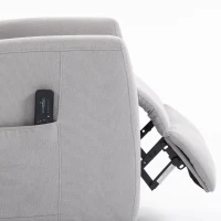 HOMCOM Fauteuil de massage inclinable fauteuil de relaxation en chenille avec repose-pieds poche latérale télécommande gris(m-14)