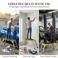 HOMCOM Work Bench, Foldable Aluminium Alloy Tool Stand with Handle, Non Slip, 150 kg, 110 x 32 x 50 cm(m-8)