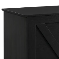 HOMCOM 100L Home Storage Box, with Safety Hinge - Black Wood-Effect(m-12)