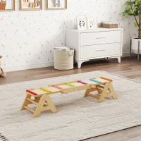 AIYAPLAY 2 In 1 Balance Wippe Kinder, Schwebebalken aus Holz, Wippe Schaukelwippe Garten, Balance Board 133 x 38 x 24 cm(m-10)