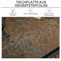 Outsunny Weerbestendige Vierkante Tuintafel 76x76 cm met Parasolgat, Antislip - Zwart(m-5)