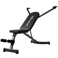 SPORTNOW Banco Ajustable con Bandas de Resistencia Plegable Inclinado/Declinado/Plano 75x45 cm Negro