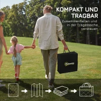 Outsunny Waterdicht Buitentapijt met Bladerpatroon - 182x274cm - Grijs/Wit(m-4)