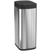 HOMCOM Automatischer Küchenmülleimer 50 L, Mülleimer mit Bewegungssensor, batteriebetrieben, 26,5x35,5x68cm, Silber(m-1)