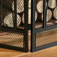HOMCOM Pantalla Protectora de Chimenea Plegable de 3 Paneles con Bisagras y Estructura de Metal Decorativa 126x3x80 cm Negro(m-9)