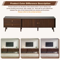 Stylish TV Cabinet for up to 80-Inch Screens, Spacious Unit with 8 Support Legs, 180L x 40W x 46.5H cm, Walnut(m-5)