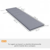 Outsunny Perna pentru sezlongul de exterior, Gri inchis(m-3)