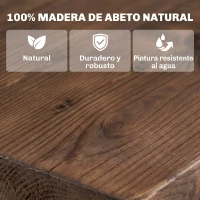 Outsunny Mesa de Jardim de Madeira Mesa de Exterior 110x60x65 cm com Pés em Forma de Rodas Mesa de Pátio Madeira Carbonizada(m-4)