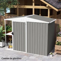 Outsunny Set 12 Pannelli di Ricambio 129x45 cm per Casette da Giardino in Acciaio Zincato Grigio(m-6)