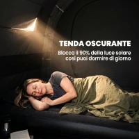 Outsunny Tenda da Campeggio 4-5 Persone con Copertura Oscurante, Impermeabile con Borsa di Trasporto, Kaki(m-5)